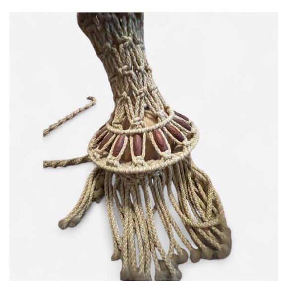 70s macrame ceramic tulip lamp - Picture 1 of 12